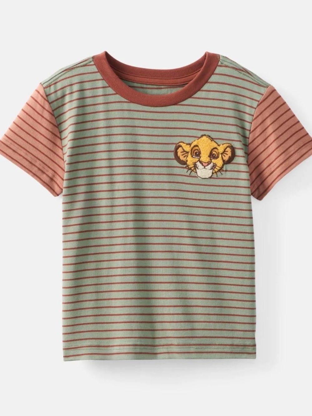 NWOT Little Sleepies Disney Striped Short Sleeve Tee with Simba Patch - Sz 6